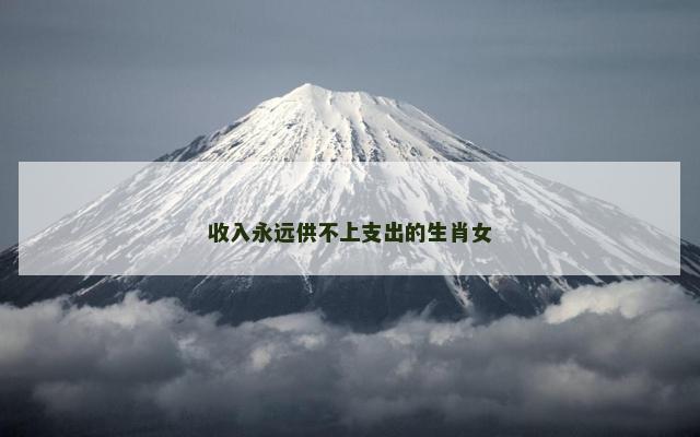 收入永远供不上支出的生肖女