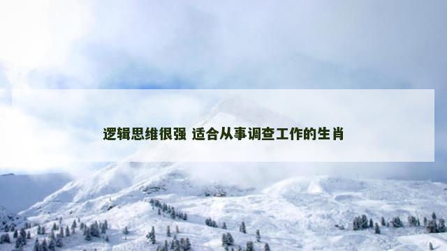 逻辑思维很强 适合从事调查工作的生肖