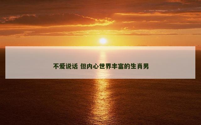 不爱说话 但内心世界丰富的生肖男