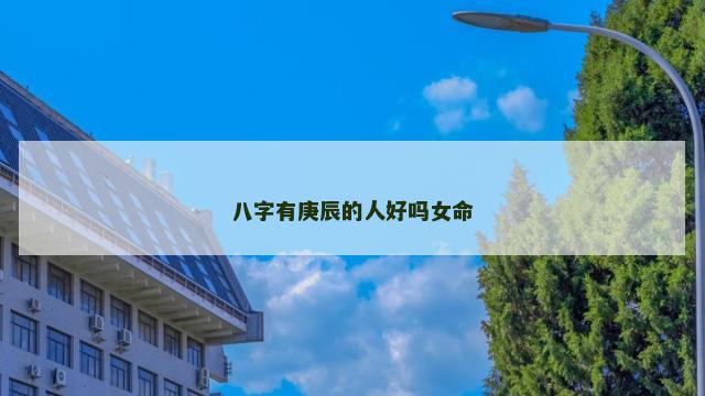 八字有庚辰的人好吗女命