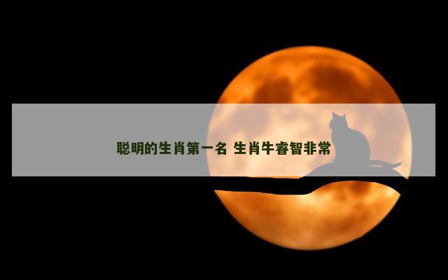 聪明的生肖第一名 生肖牛睿智非常