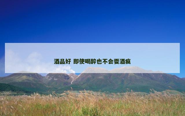 酒品好 即使喝醉也不会耍酒疯