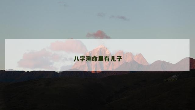 八字测命里有儿子