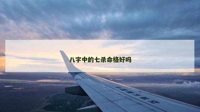 八字中的七杀命格好吗