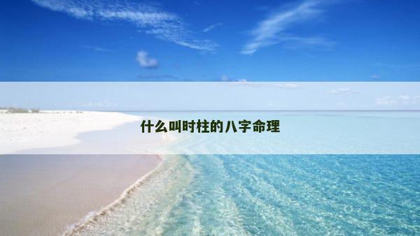 什么叫时柱的八字命理