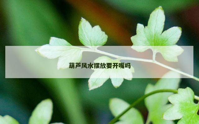 葫芦风水摆放要开嘴吗