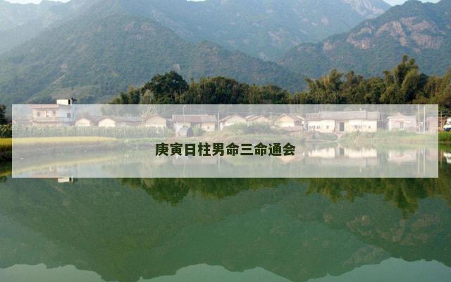 庚寅日柱男命三命通会