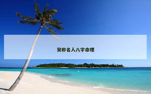 癸卯名人八字命理