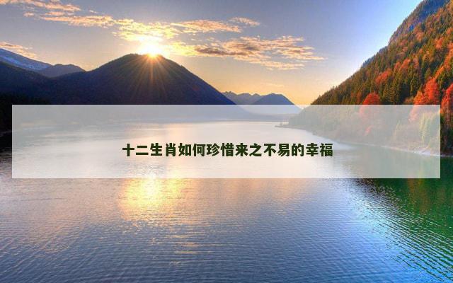 十二生肖如何珍惜来之不易的幸福